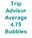 Trip Advisor Average 4.75 Bubbles